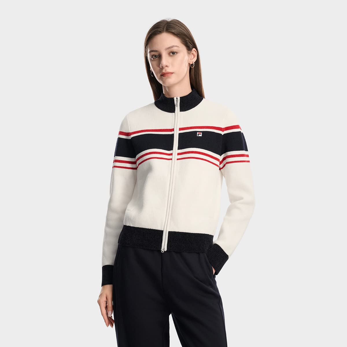 Кардиган Fila Heritage Свитер Женский Облачный Белый - изображение 3