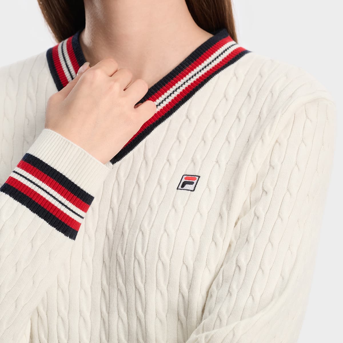 Кардиган Fila Heritage Свитер Женский Облачный Белый - изображение 7