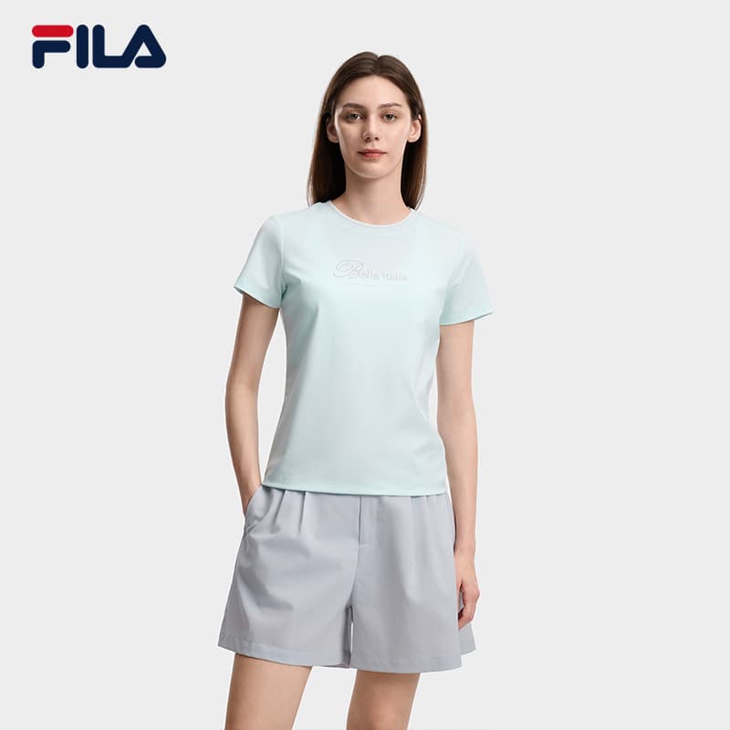 Футболка FILA Белая T-рубашка Женская Мятно-ледяной зеленый - изображение 3