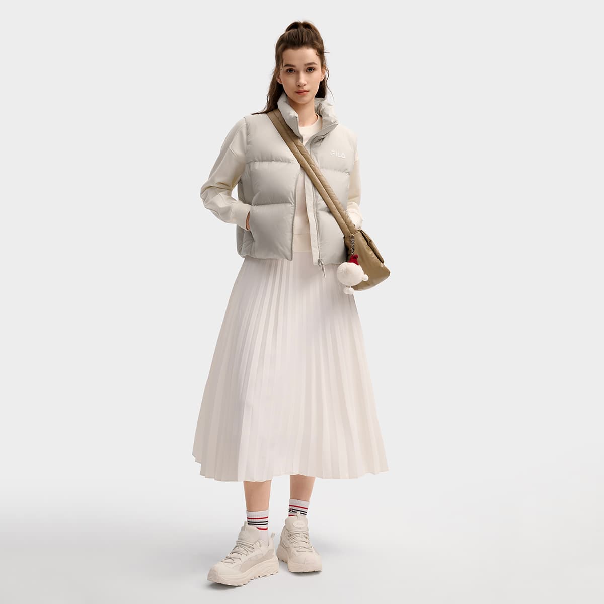 FILA ORIGINALE Пуховый жилет Women's Silver Облачный серый - изображение 6