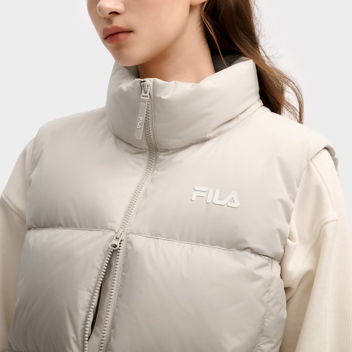 FILA ORIGINALE Пуховый жилет Women's Silver Облачный серый - изображение 7