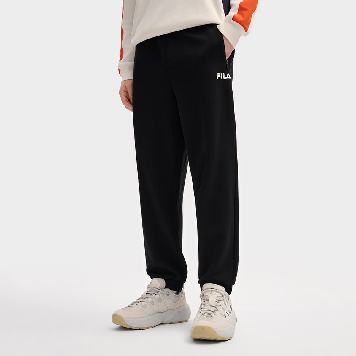 Штаны FILA ORIGINALE Вязаные тренировочные брюки мужские черные - изображение 3