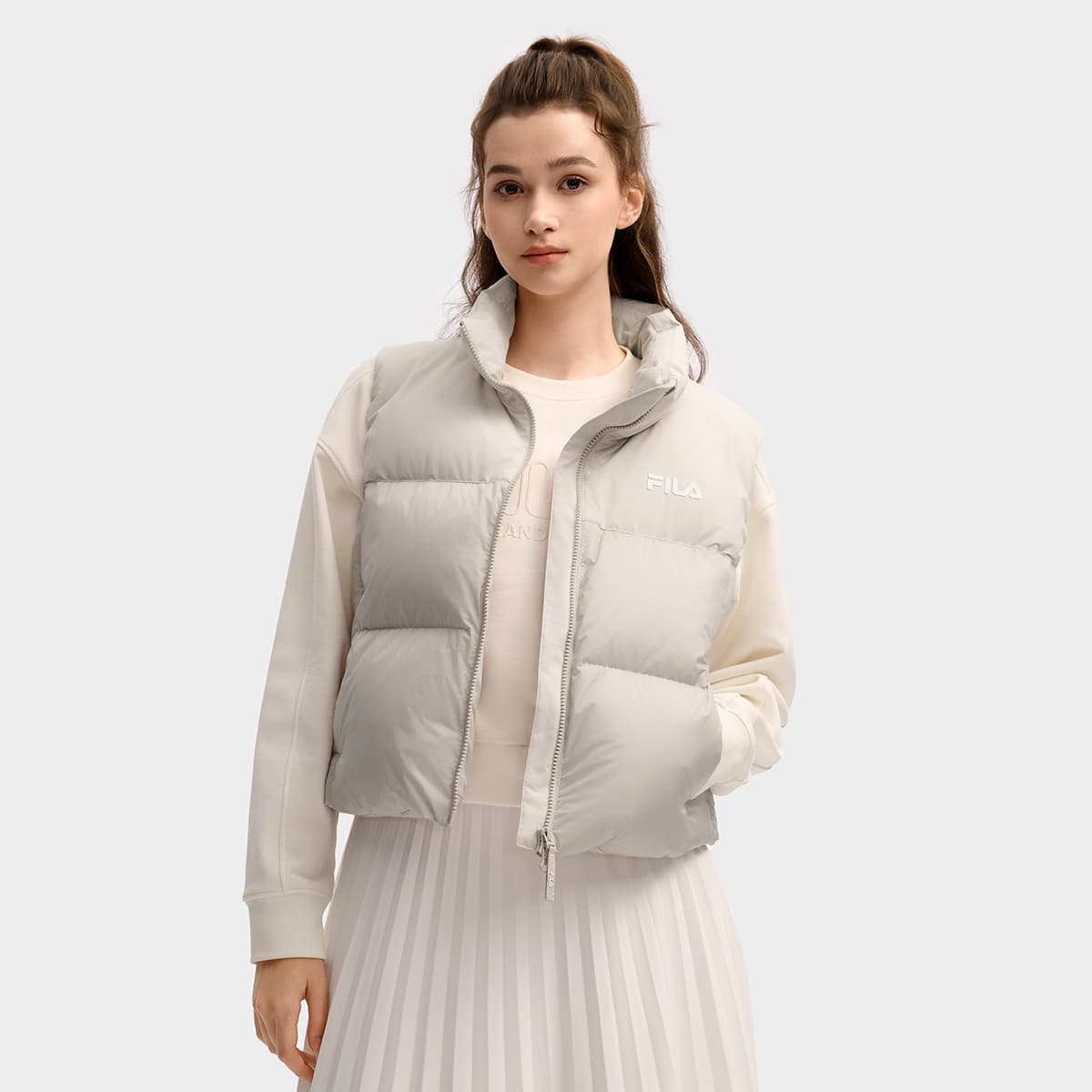 FILA ORIGINALE Пуховый жилет Women's Silver Облачный серый - изображение 3