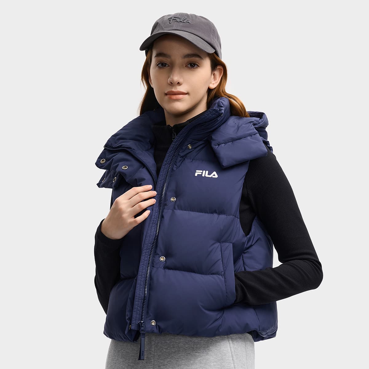 FILA ORIGINALE Пуховый жилет Женские Винтажный синий - изображение 7