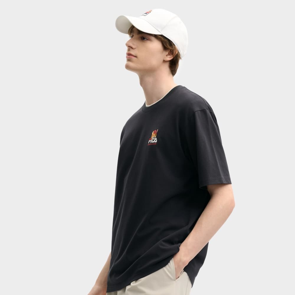Футболка fila X MAISON KITSUNE Little Fox T Рубашка Унисекс Легендарный синий - изображение 5