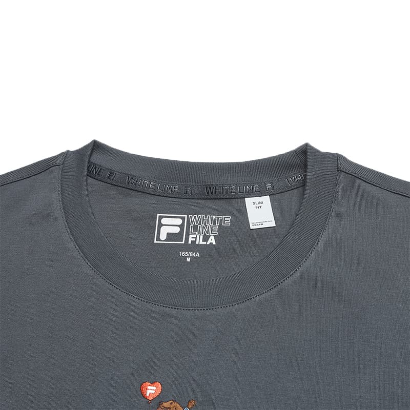 Футболка FILA ORIGINALE Стандартный рукав Футболка Женские Тихий серый - изображение 3