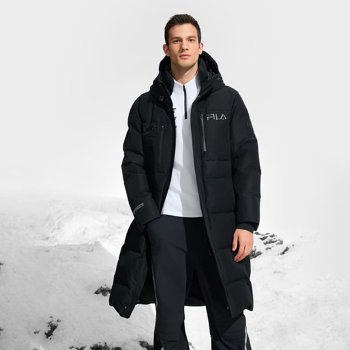 Зимняя куртка FILA SKI Пуховик Мужской Темно-Черный - изображение 4