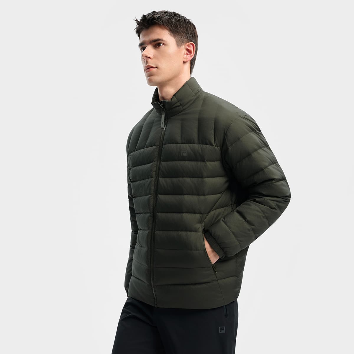 Зимняя куртка FILA Фитнес Пуховик Мужской Яшмовый - изображение 8