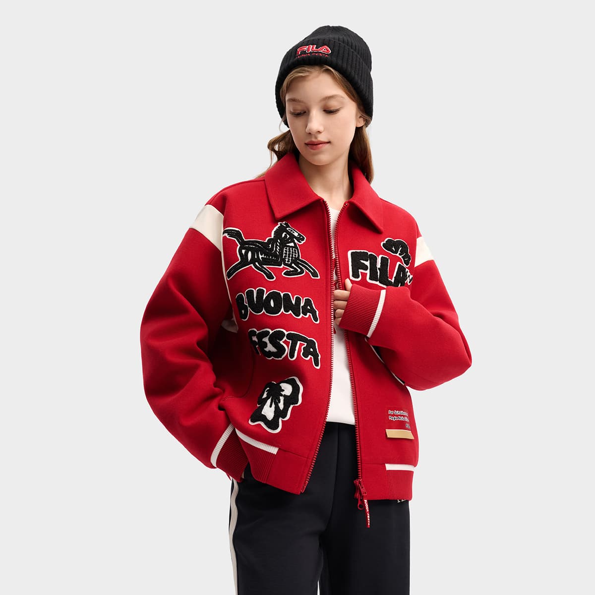 Зимняя куртка пуховик FILA CNY Пуховик Унисекс Красный Ритм - изображение 5