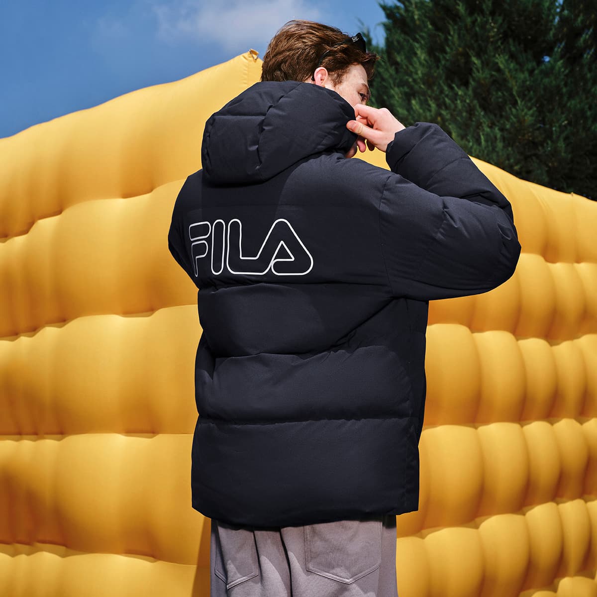Зимняя куртка FILA ORIGINALE Пуховик Унисекс Глубокий черный - изображение 4