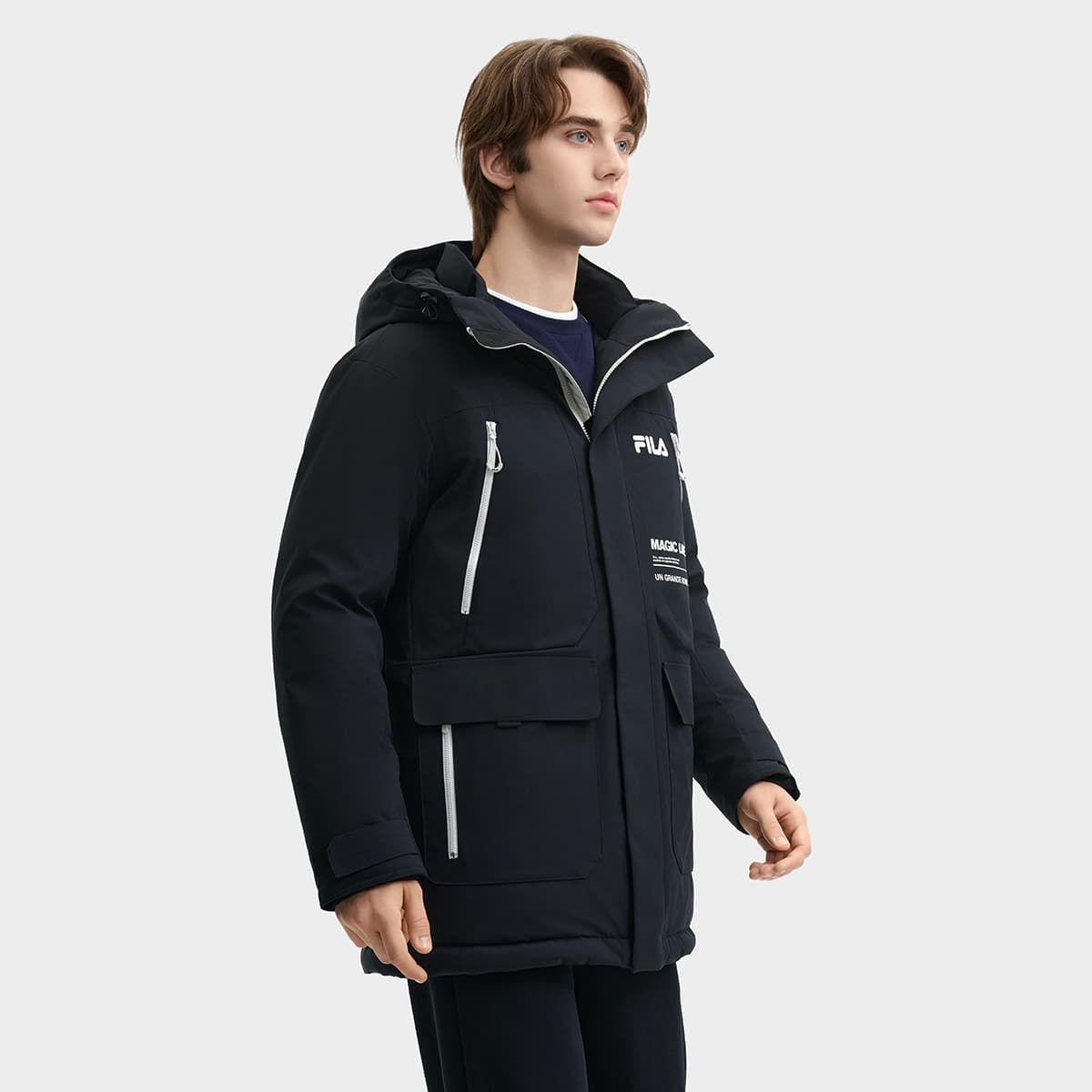 Зимняя куртка FILA Мужской пуховик Глубокий черный - изображение 4
