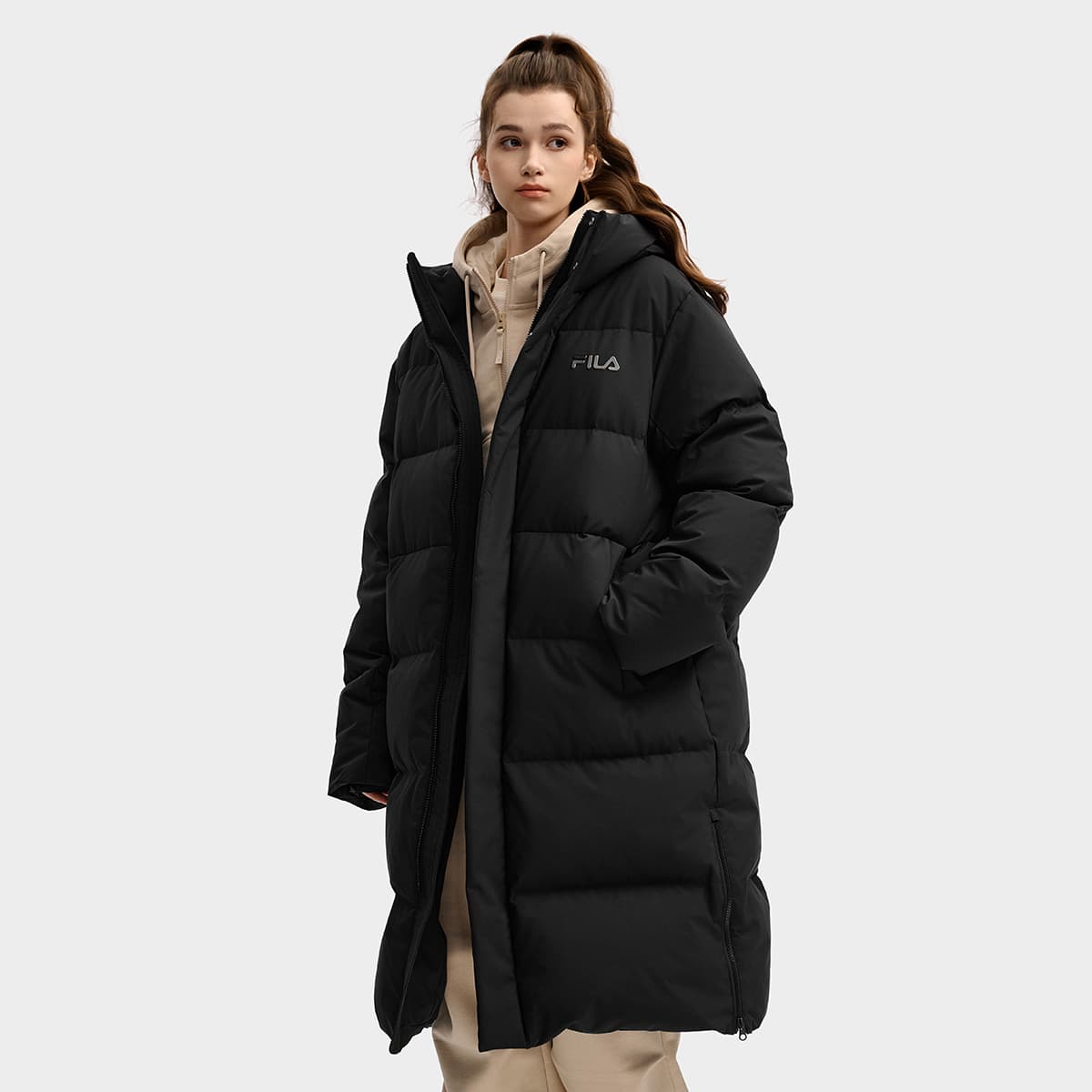 Зимняя куртка FILA Пуховик Унисекс Глубокий черный - изображение 4