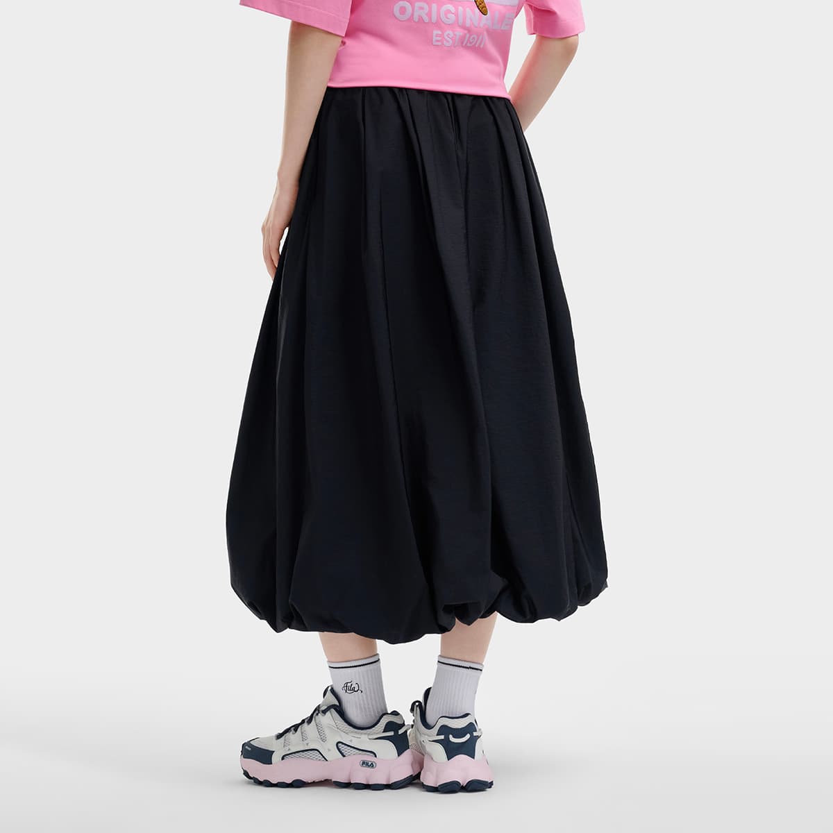 Юбка FILA ORIGINALE Повседневная длинная юбка женская глубокий черный - изображение 4