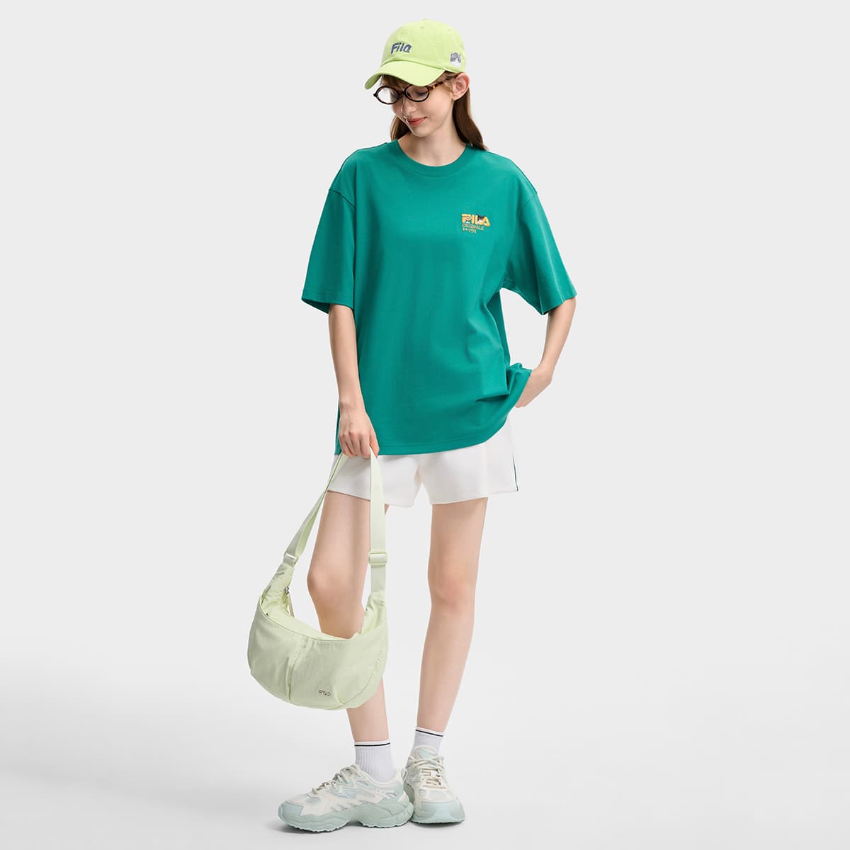 Сумка через плечо FILA ORIGINALE Ткань Сумка через плечо Стандартная (Стандартная) Женская Охлаждающая и Свежая Зеленая - изображение 6