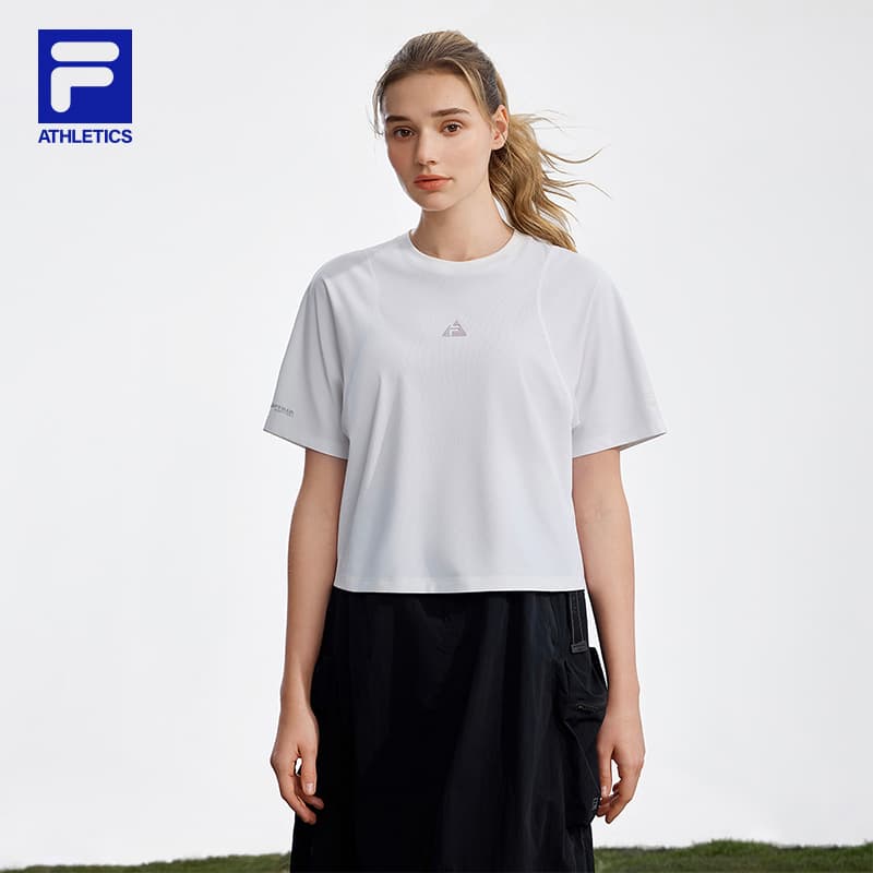 Футболка FILA Explore T Рубашка Женская Ярко-Белая - изображение 4