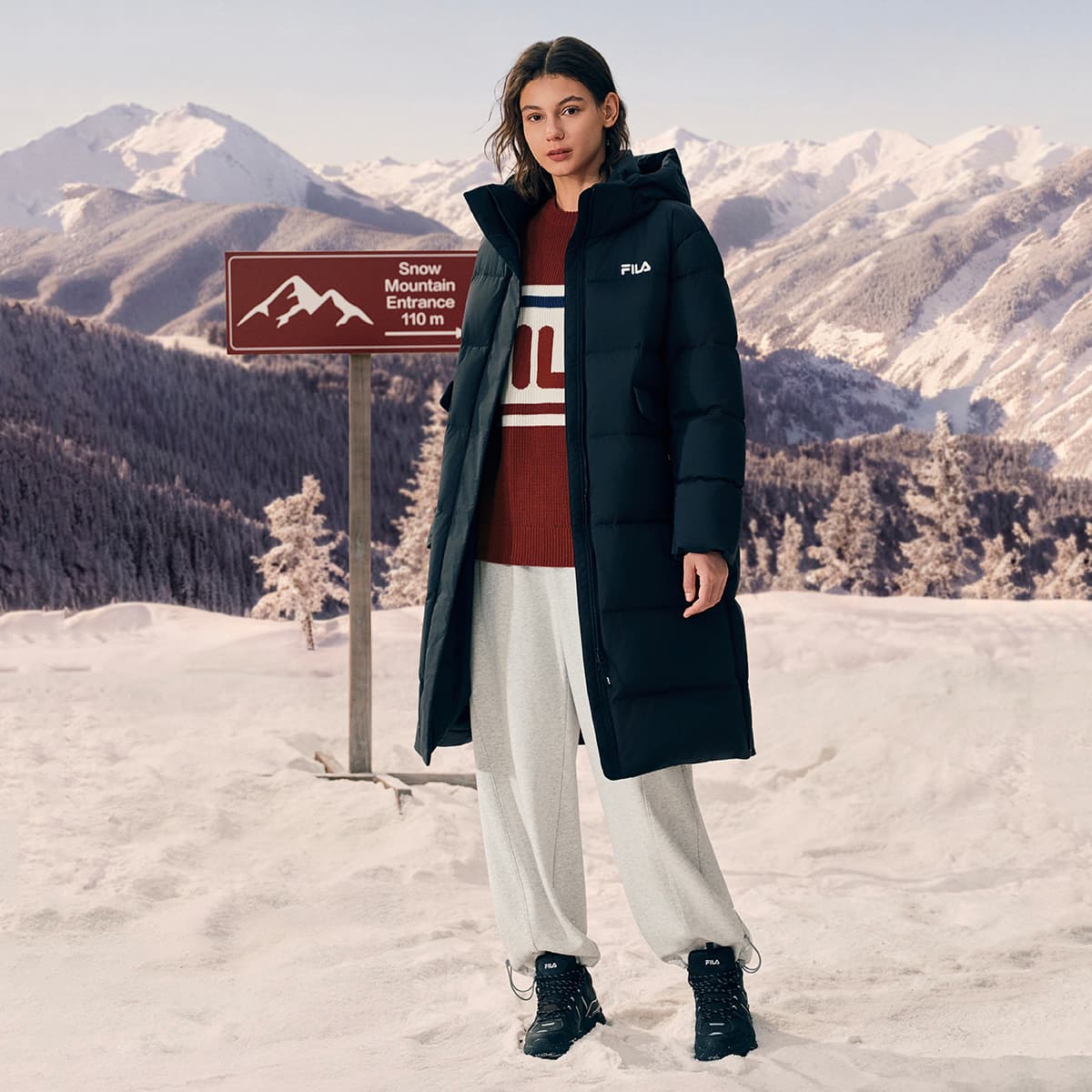 Пуховик FILA Пуховик Женские Глубокий черный - изображение 6