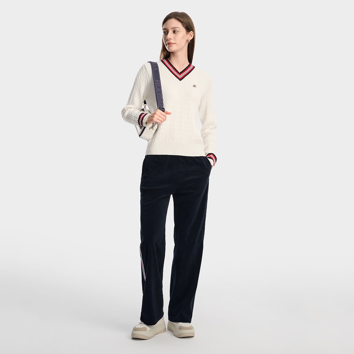 Кардиган Fila Heritage Свитер Женский Облачный Белый - изображение 6