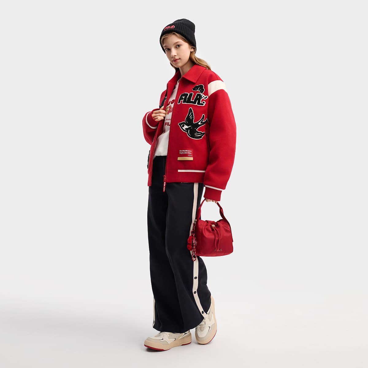 Зимняя куртка пуховик FILA CNY Пуховик Унисекс Красный Ритм - изображение 6
