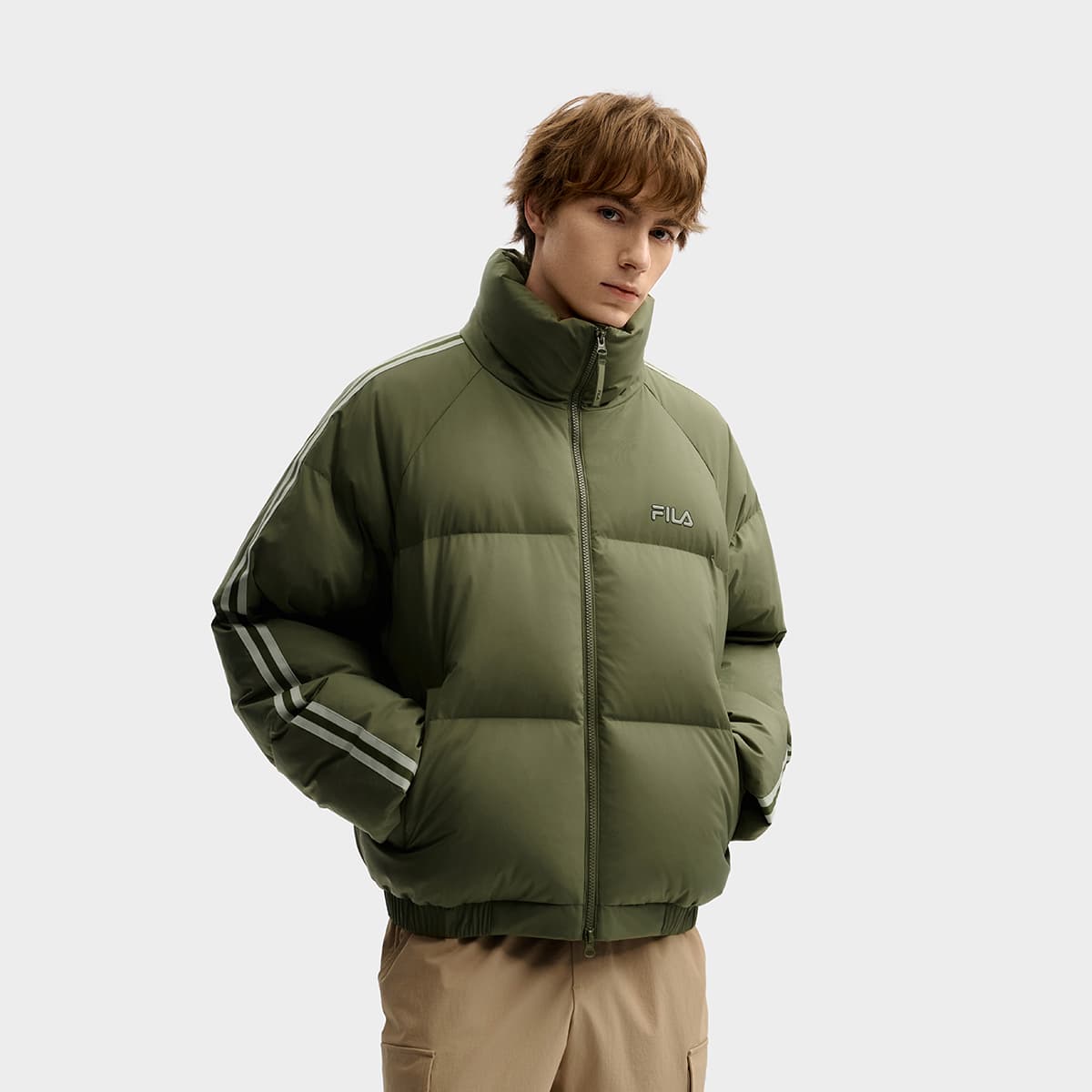 Зимняя куртка FILA Пуховик Унисекс Армейский зеленый - изображение 3