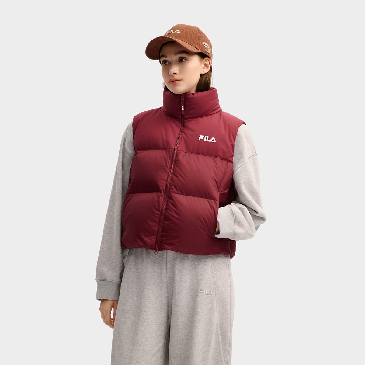 FILA ORIGINALE Пуховый жилет Женские Вино Красный - изображение 5