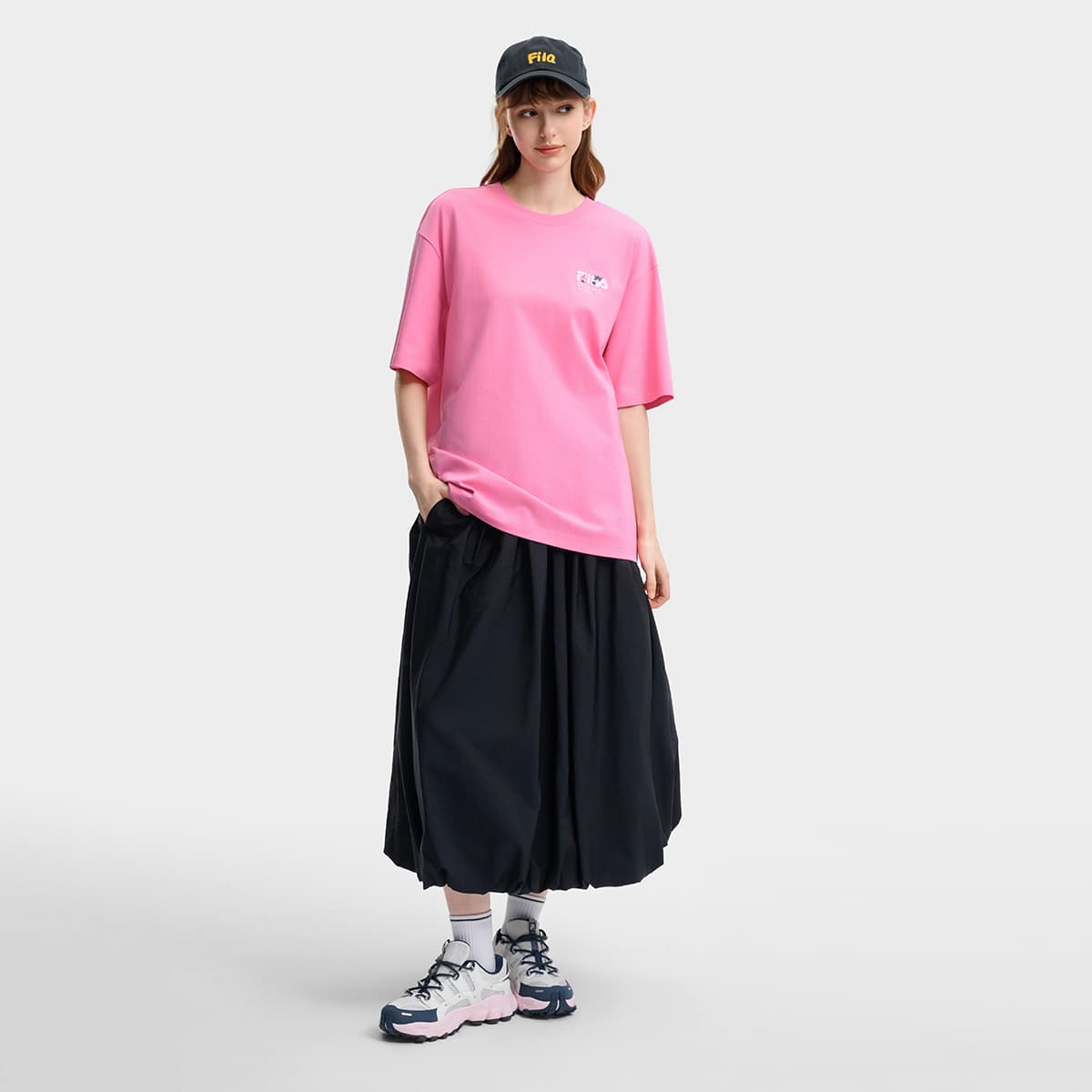 Юбка FILA ORIGINALE Повседневная длинная юбка женская глубокий черный - изображение 6