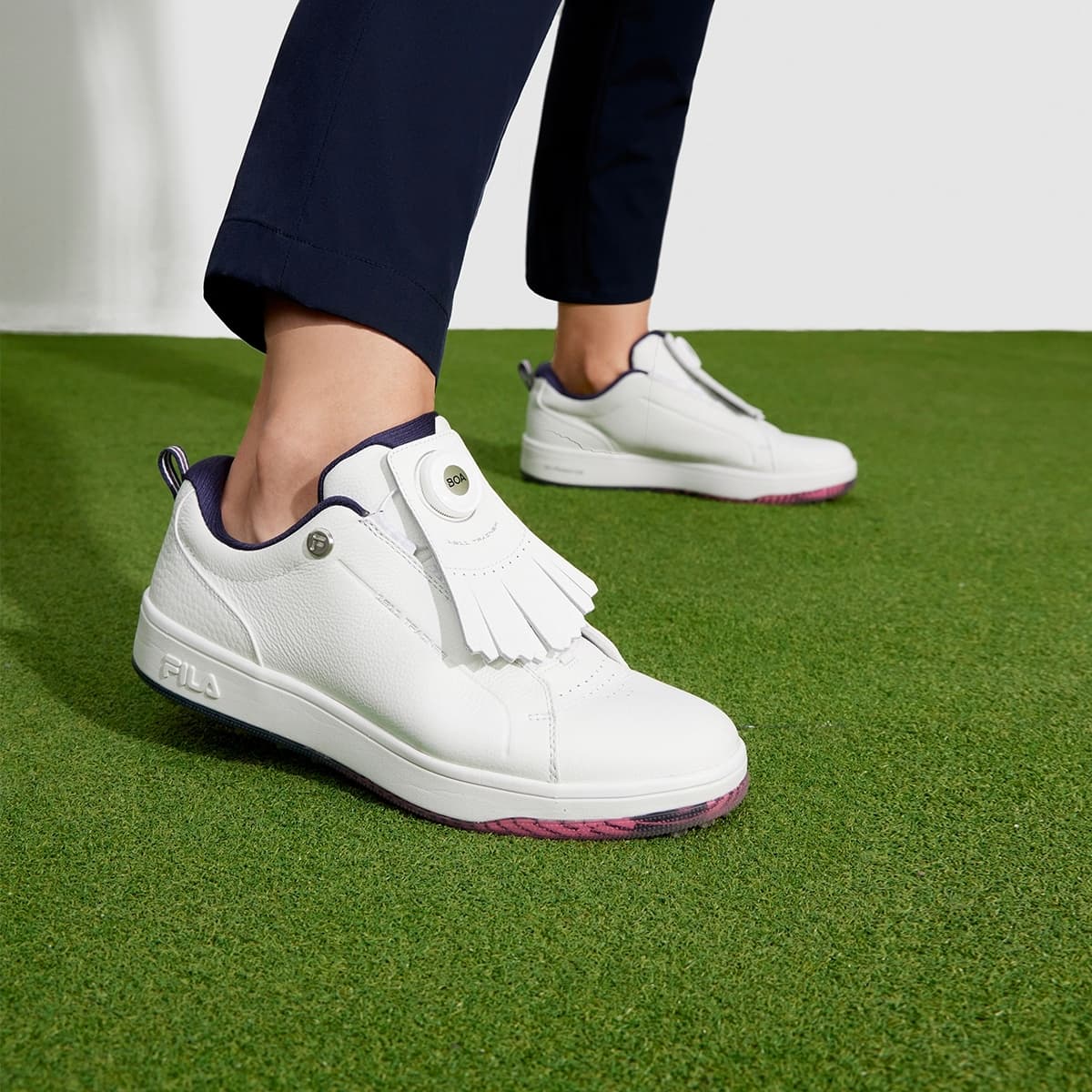 Кроссовки для гольфа FILA GF 1911 Trainer Low Топ Обувь для гольфа Женская Ярко-белая - изображение 11