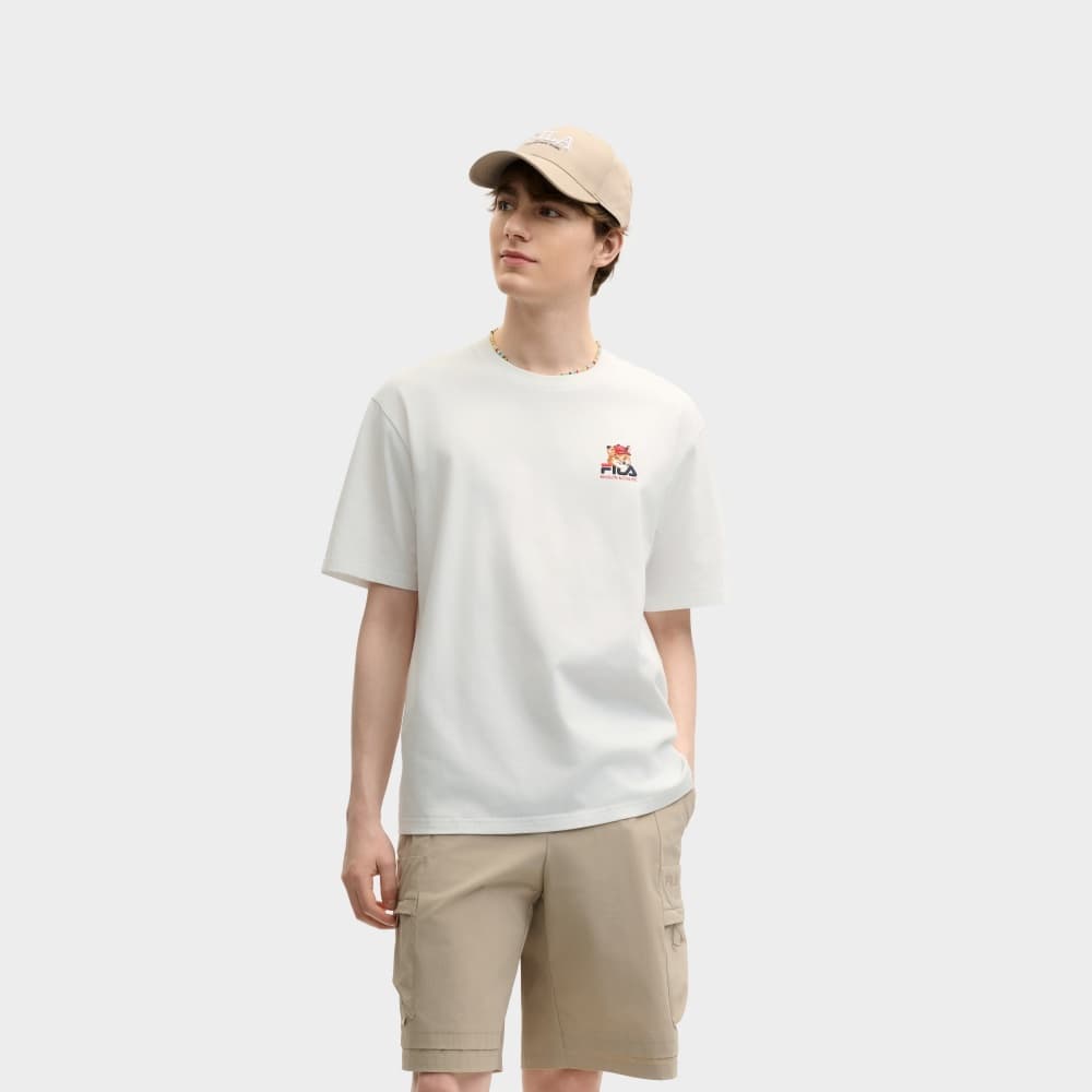Футболка FILA X MAISON KITSUNE Little Fox T Рубашка Унисекс Облачный Белый - изображение 3