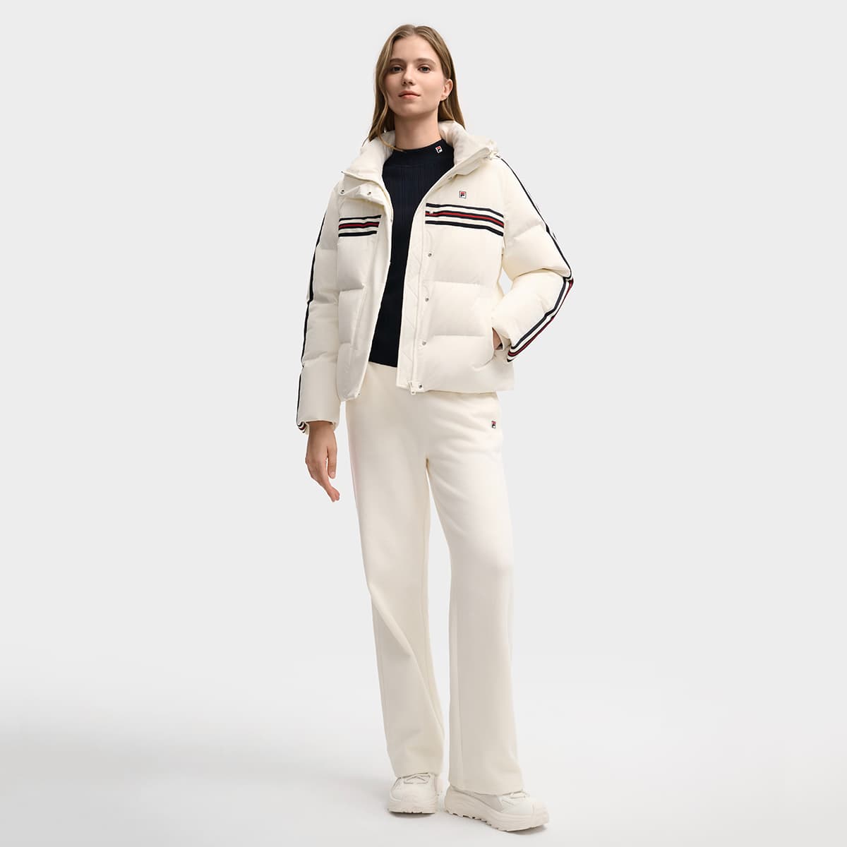 Пуховик Fila Heritage Пуховик Женские Туманный Лотосовый белый - изображение 6