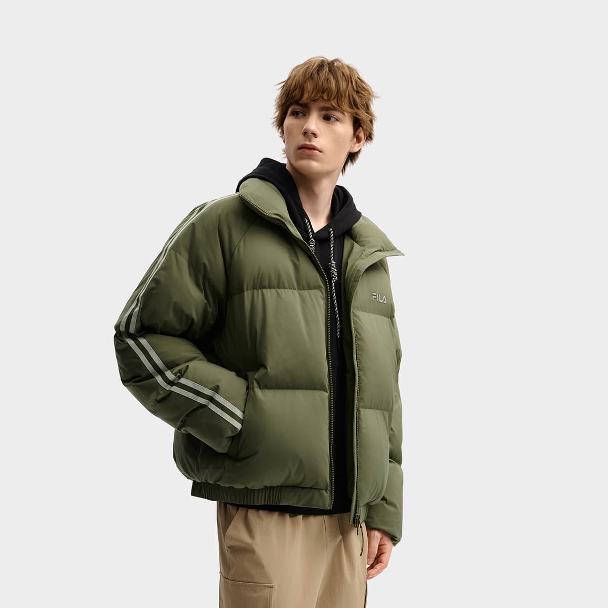 Зимняя куртка FILA Пуховик Унисекс Армейский зеленый - изображение 5