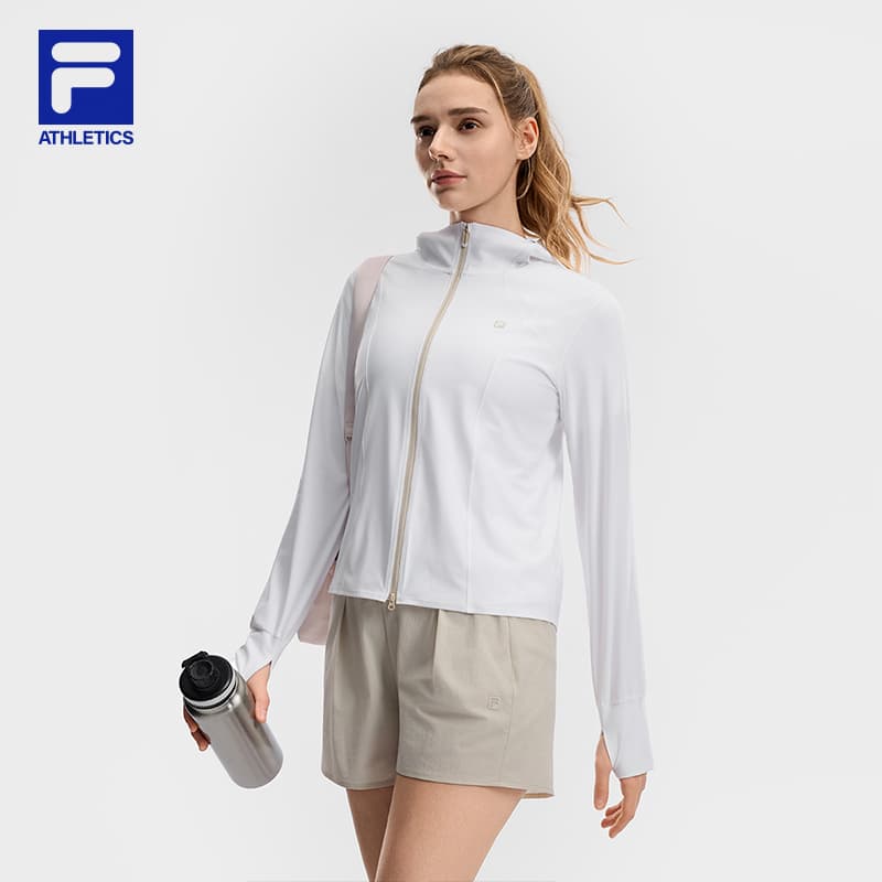 Куртка FILA Фитнес Нефритовый Белый Женские Куртки - изображение 3