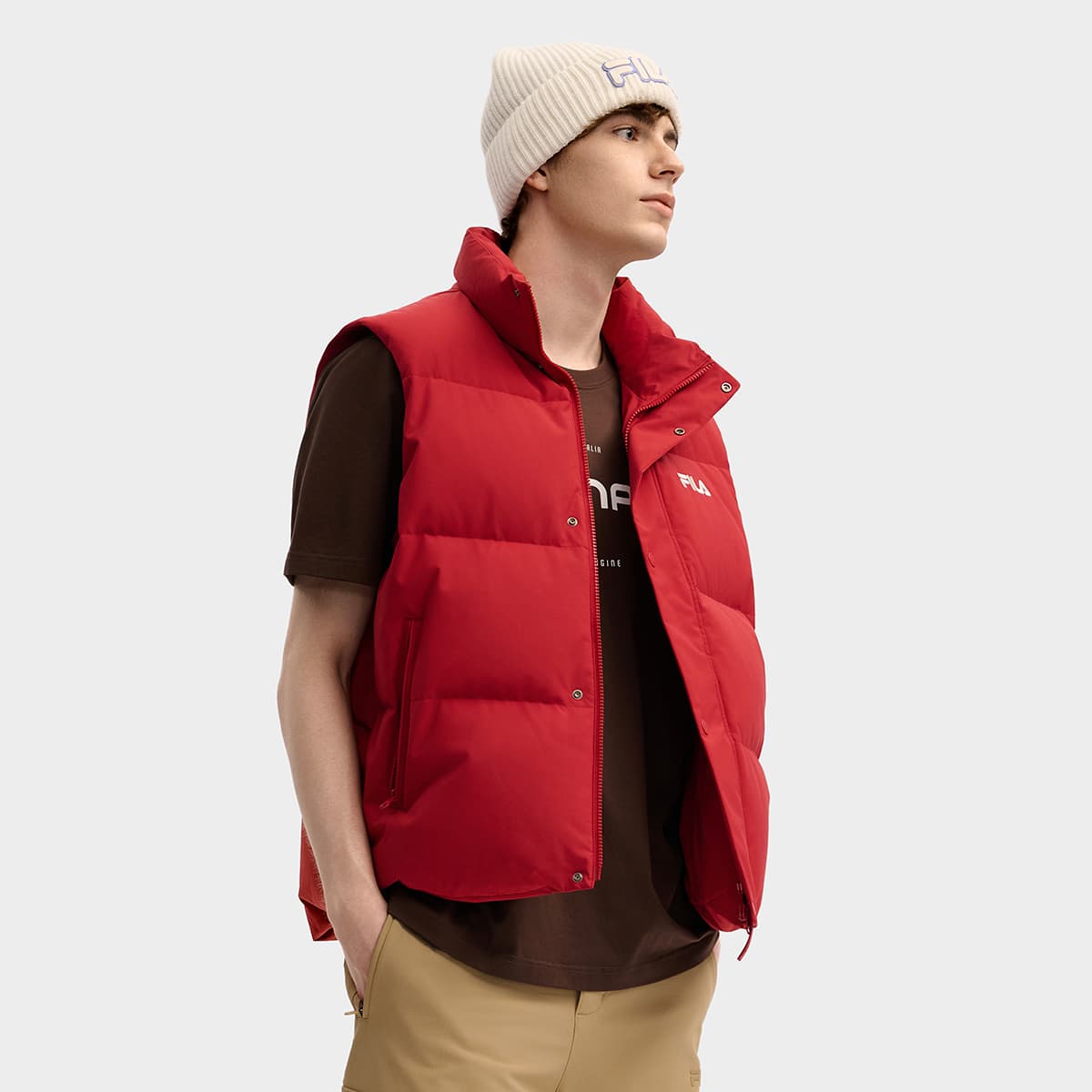 Куртка FILA ORIGINALE Пуховый жилет Унисекс Красный ритм - изображение 4