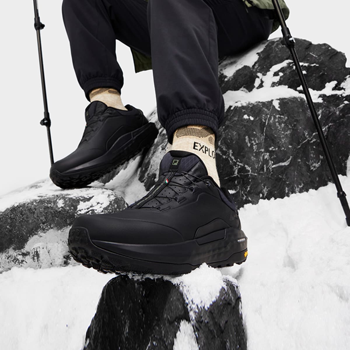Кроссовки для бега FILA BOA EXPLORER 2 Low Топ Беговые кроссовки Мужские Черные - изображение 6