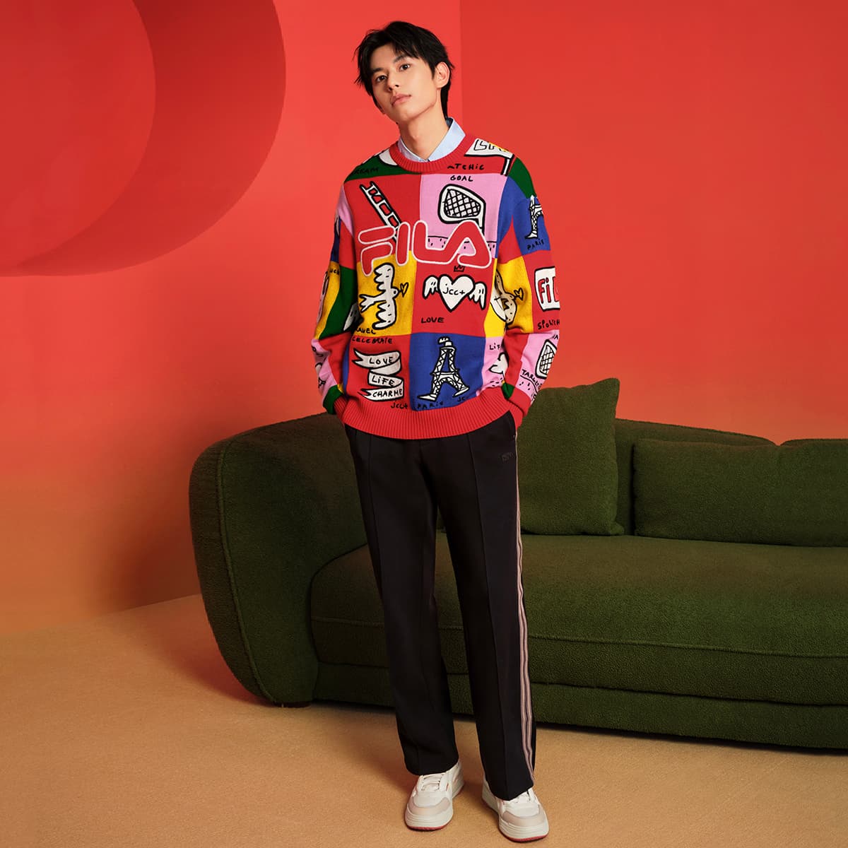 Кофта FILA ORIGINALE Свитер Унисекс Легенда Красный - изображение 5