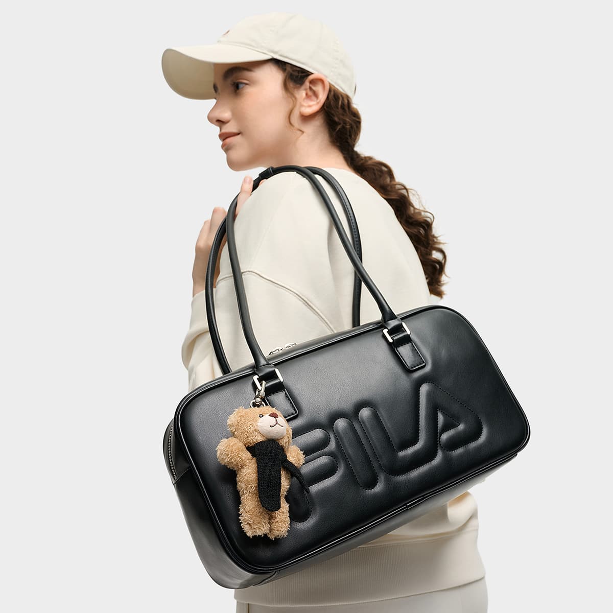 Мини-сумка FILA ORIGINALE ПУ (полиуретан) Сумка через плечо Женская Глубокий черный - изображение 4
