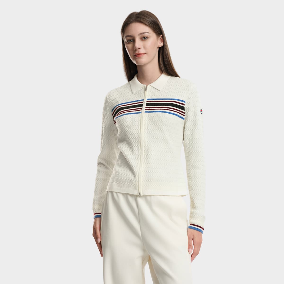 Кардиган Fila Heritage Цапельно-белый Женские Свитеры - изображение 4