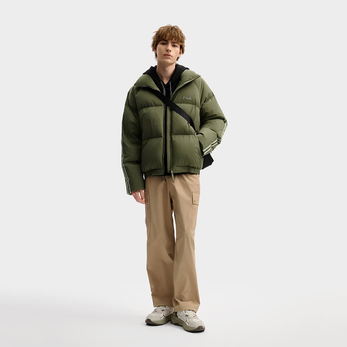 Зимняя куртка FILA Пуховик Унисекс Армейский зеленый - изображение 6