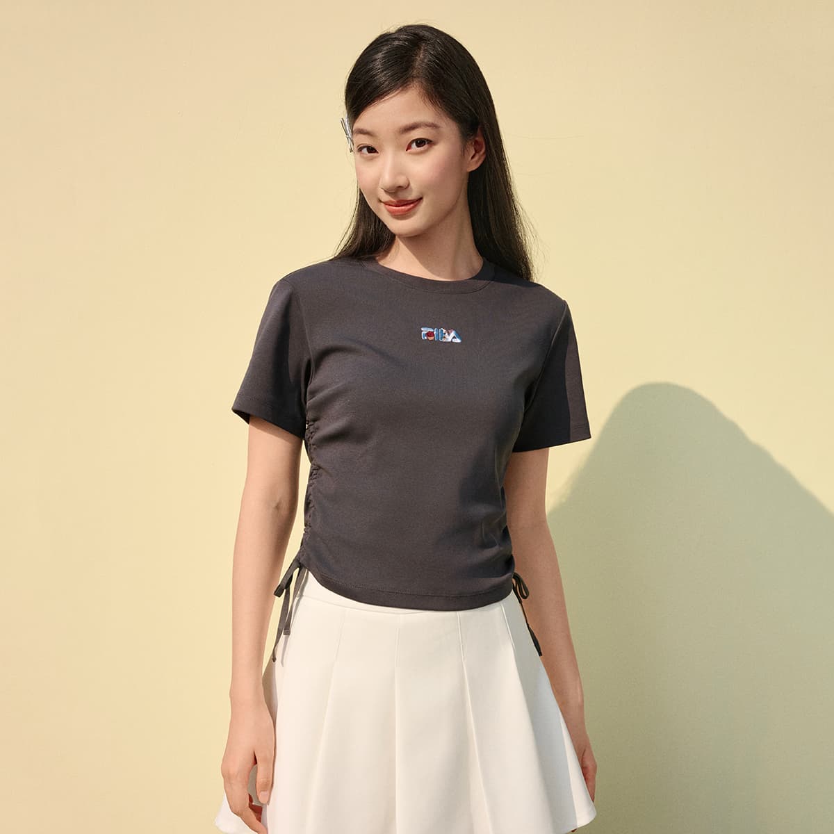 Футболка FILA T Рубашка Женская Steady Серый - изображение 3