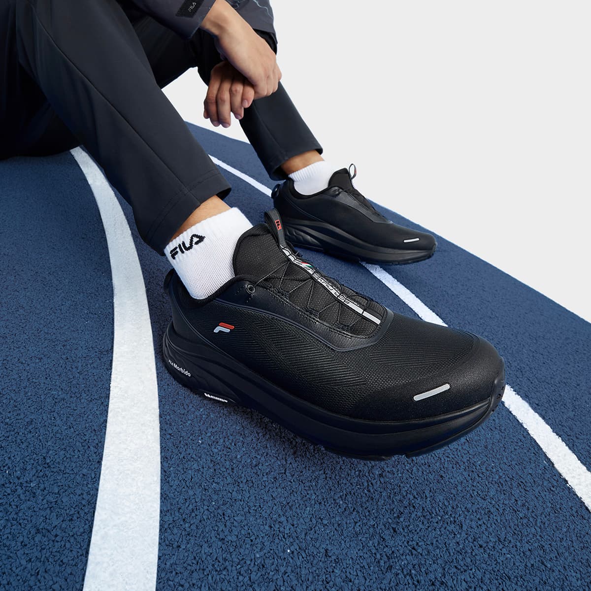 Кроссовки для бега fila NUVOLE 2 Ткань Дышащий Low Топ Беговые кроссовки Мужской Черный - изображение 8