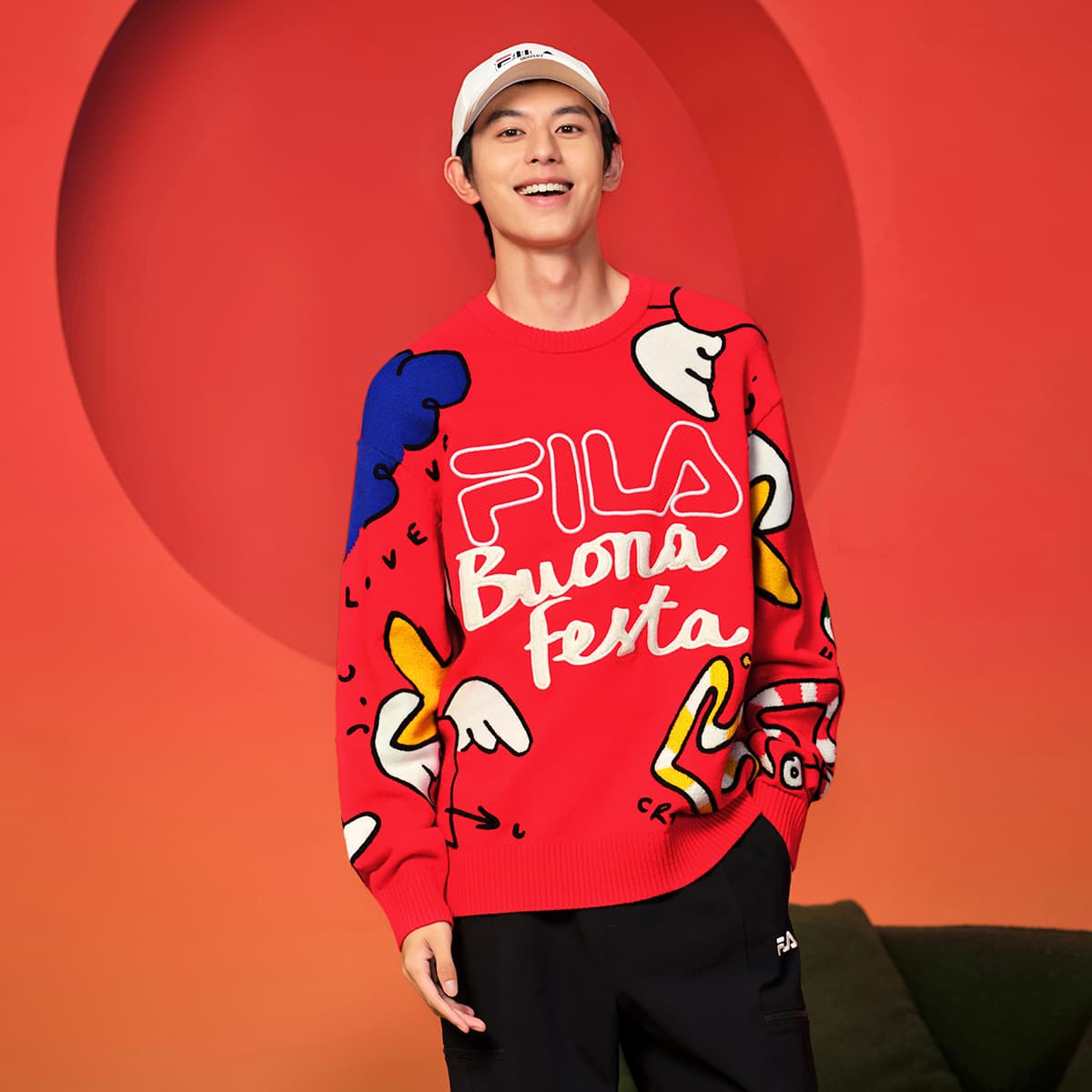 Кофта FILA ORIGINALE Свитер Унисекс Легенда Красный - изображение 3