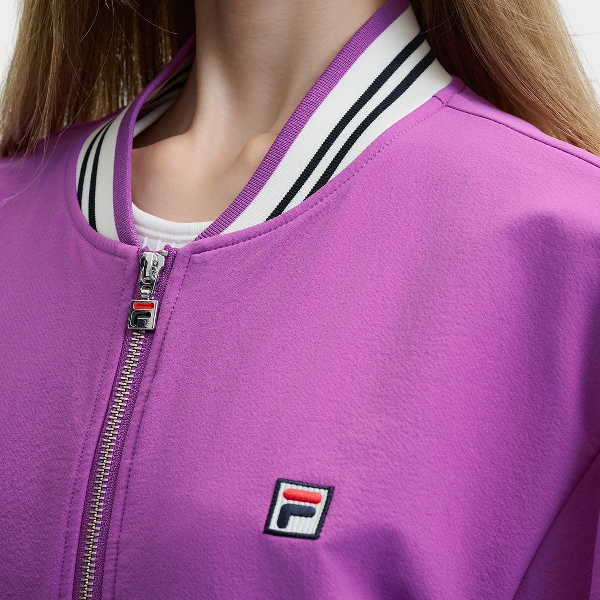 Куртка FILA Ретро Куртки Унисекс JINGHE Фиолетовый - изображение 4