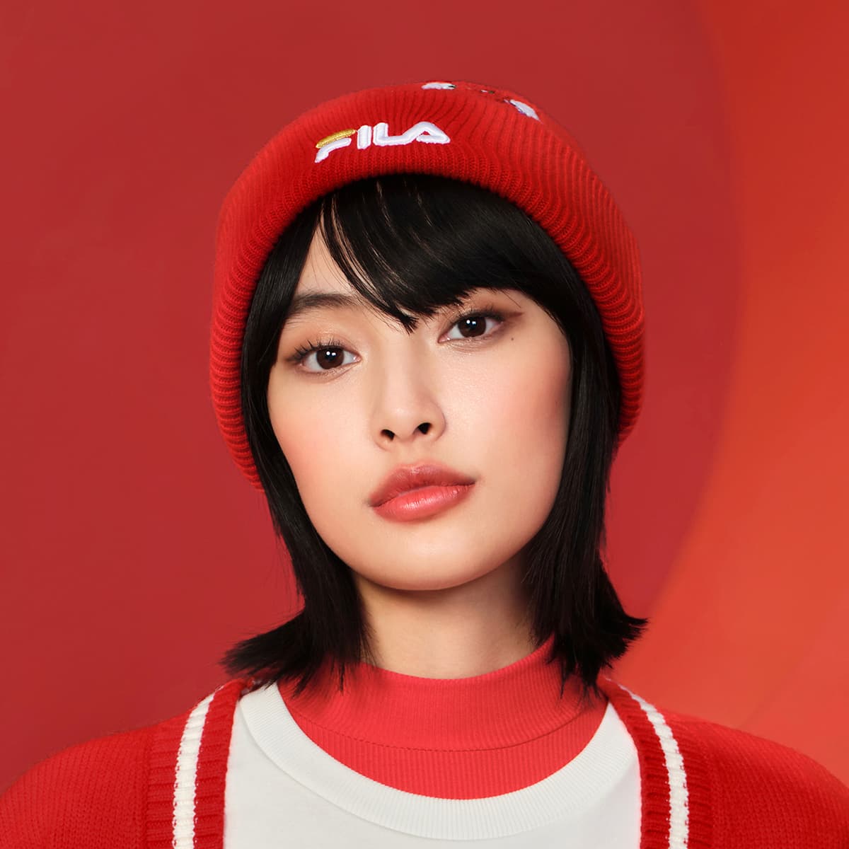 Шапка FILA Шапка из овечьей шерсти Женская Красная - изображение 6