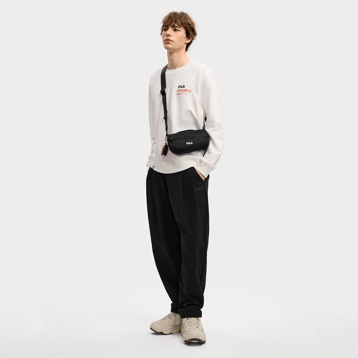 Штаны FILA ORIGINALE Вязаные тренировочные брюки мужские черные - изображение 6