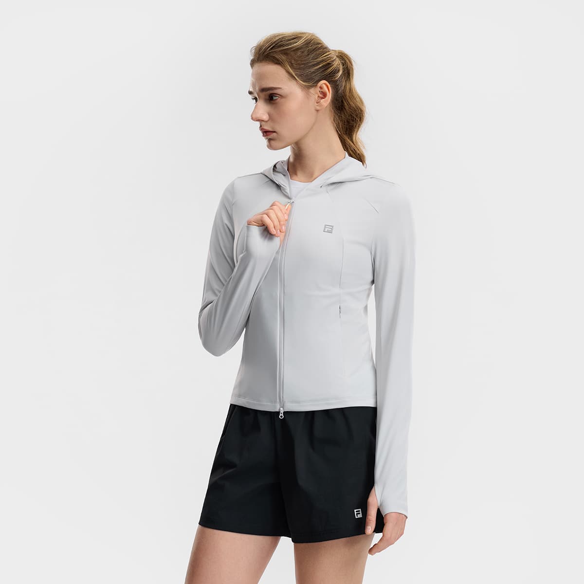 Куртка FILA Фитнес Куртка Женская Водяной Голубой Серый - изображение 4