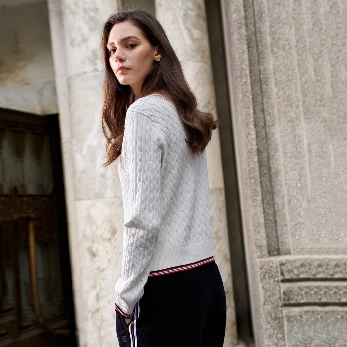 Кардиган Fila Heritage Свитер Женский Облачный Белый - изображение 4