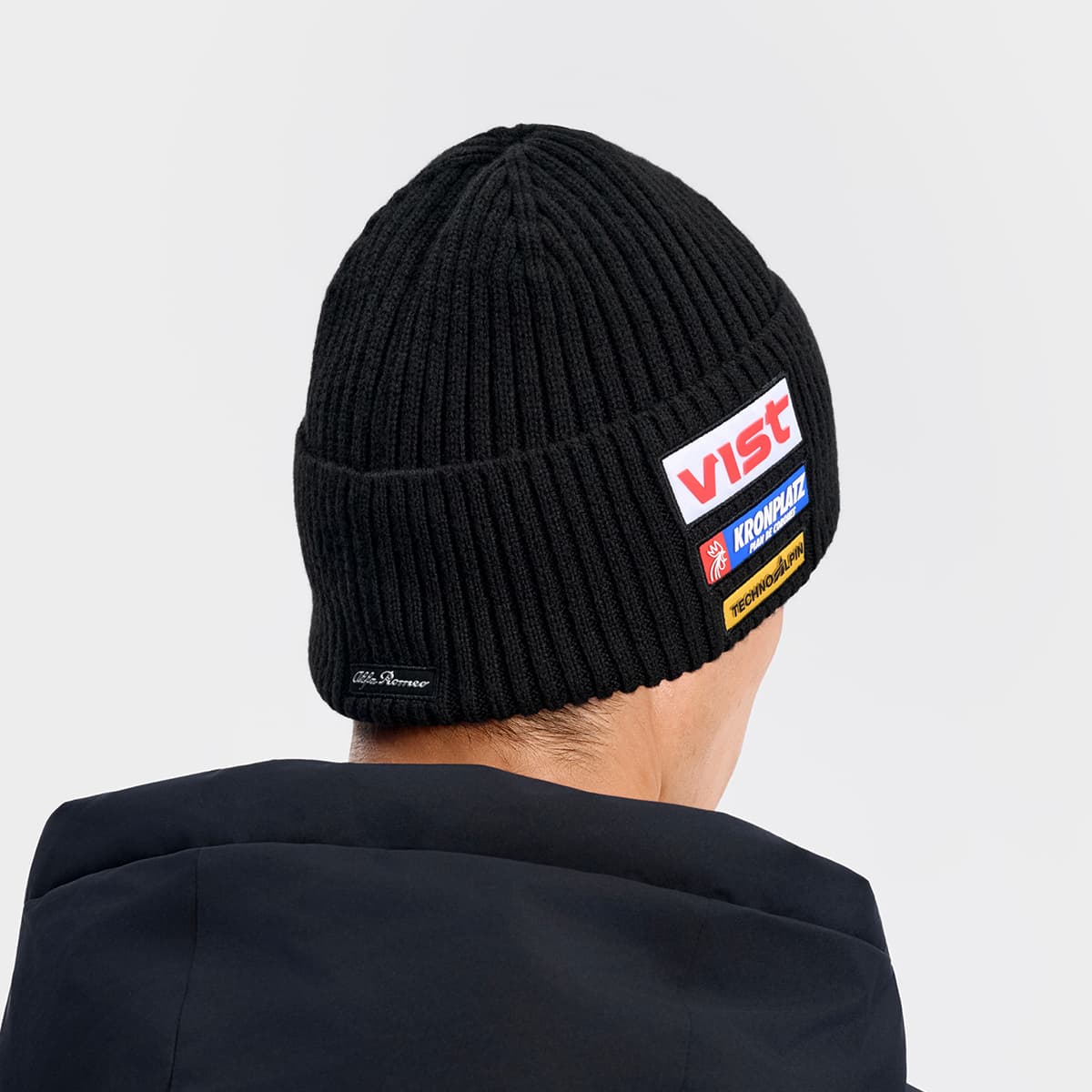 Шапка FILA Акриловая овечья шерсть шерсть полиэстеровое волокно шапка-бини унисекс глубокий черный - изображение 5