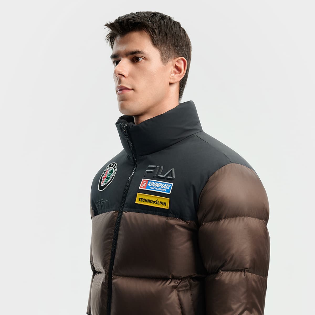 Зимняя куртка FILA SKI Пуховик Мужской Темная умбровая Серый - изображение 7