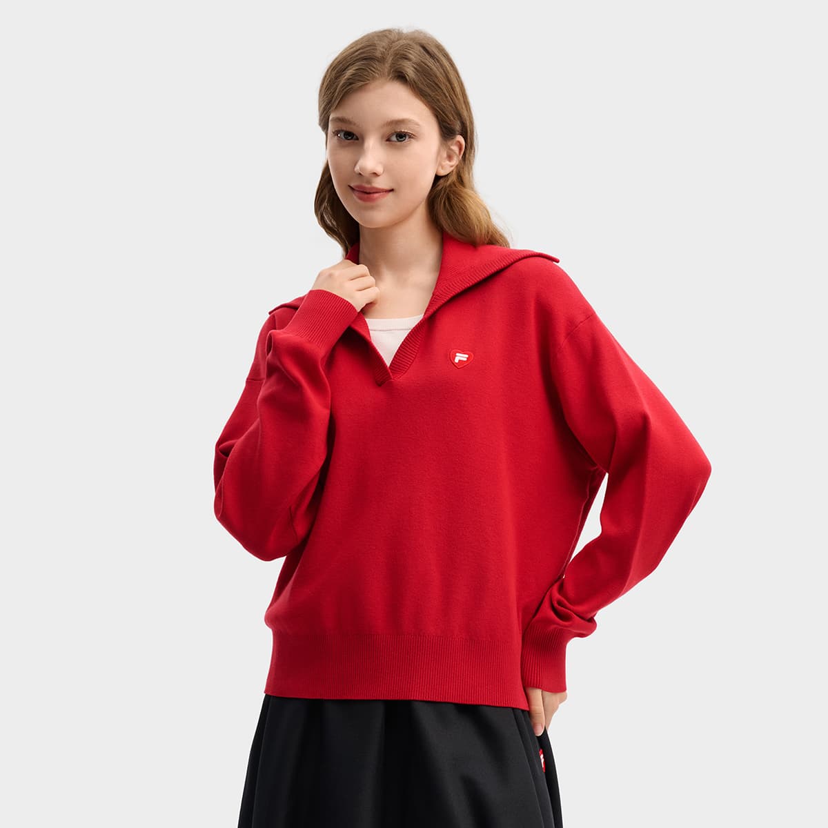 Кардиган FILA CNY Свитер Женские Красный ритм - изображение 3
