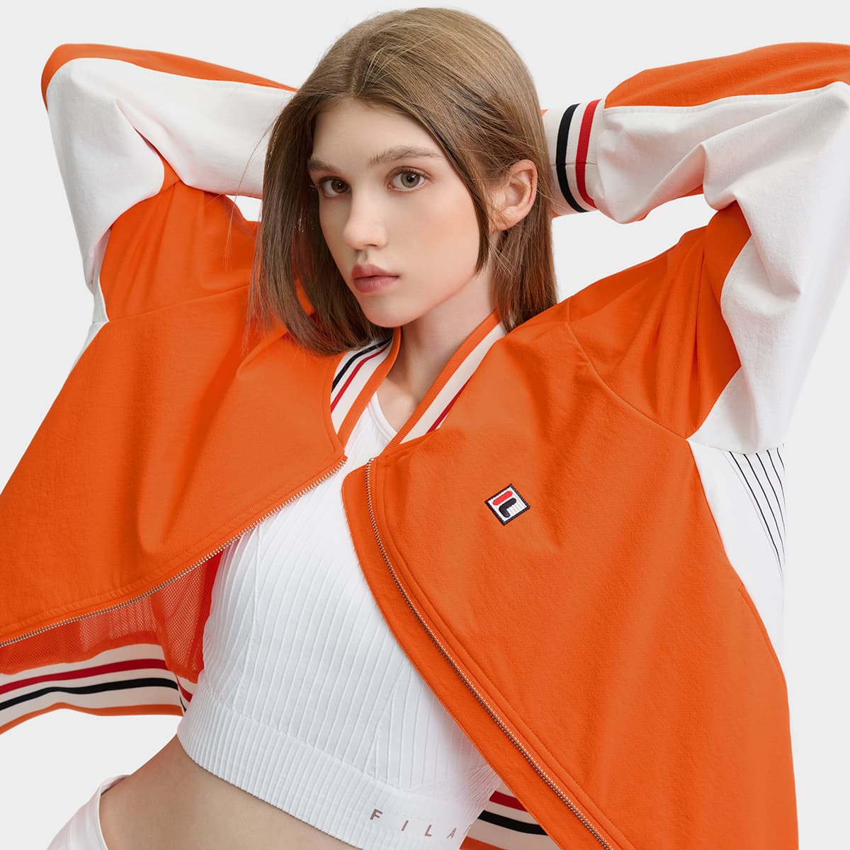 Куртка FILA Куртка Унисекс Классический Тюльпан Оранжевый - изображение 4