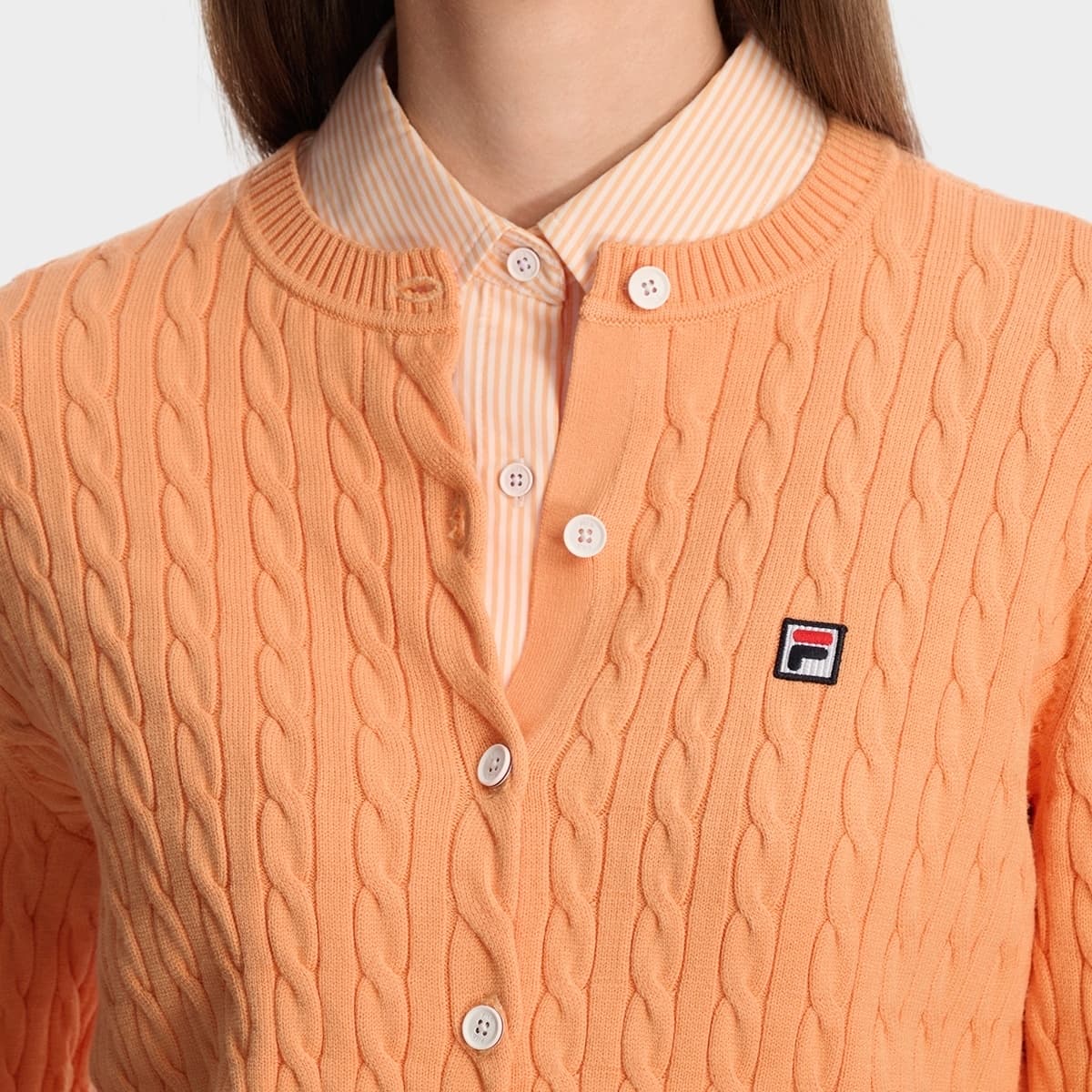 Кардиган Fila Heritage Свитер Женский Розовый Оранжевый - изображение 7