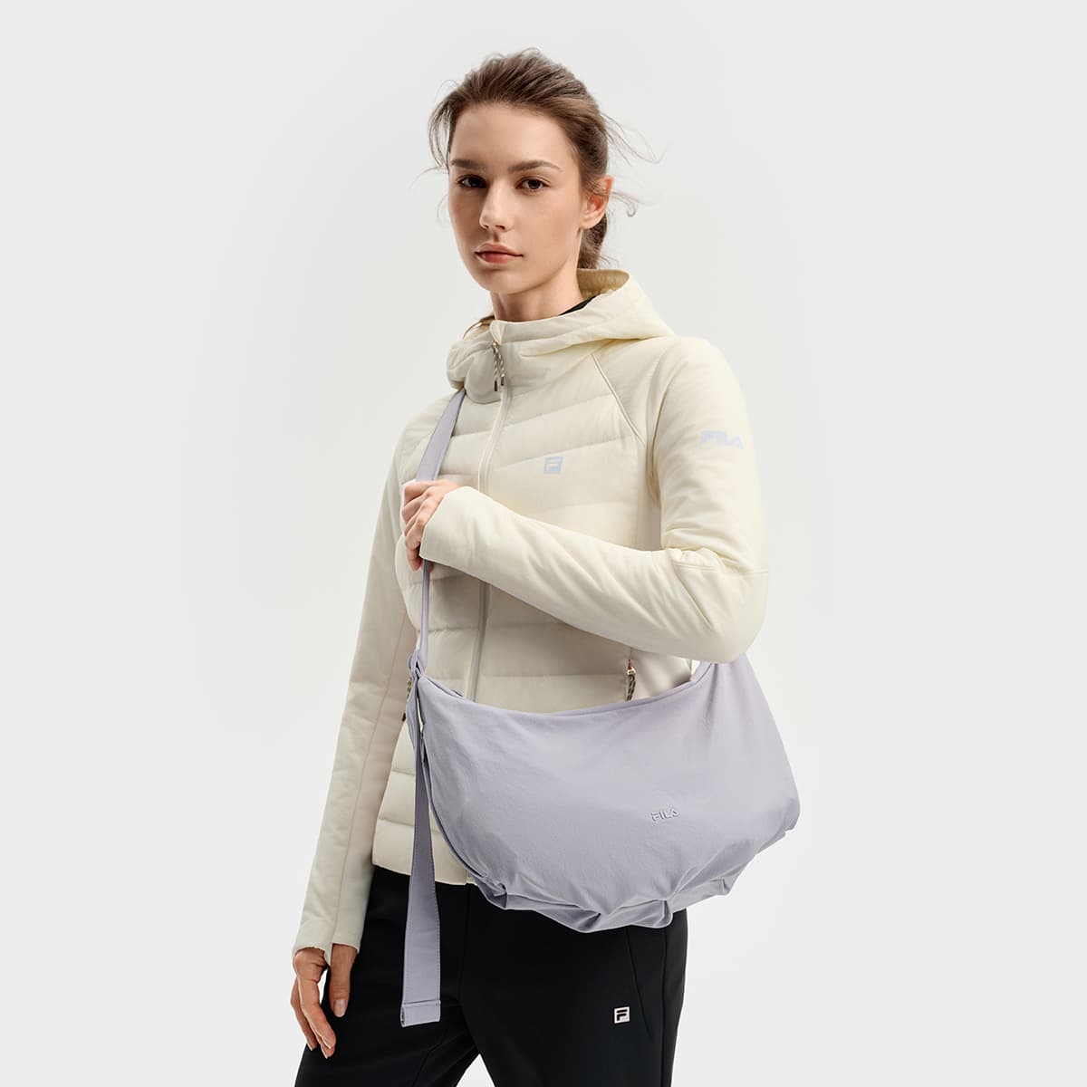 Сумка через плечо FILA Фитнес Ткань Сумка на плечо Женская Новая Tile Серый - изображение 6